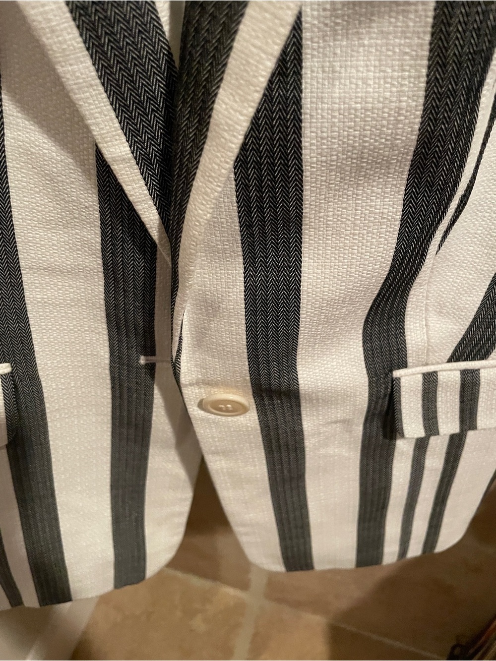 NWOT Talbots Cotton Sleeveless striped Collared Vest Old Money preppy 8p - Picture 9 of 11